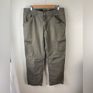 COLUMBIA men’s green cotton cargo zipper pocket outdoor pants size 34W